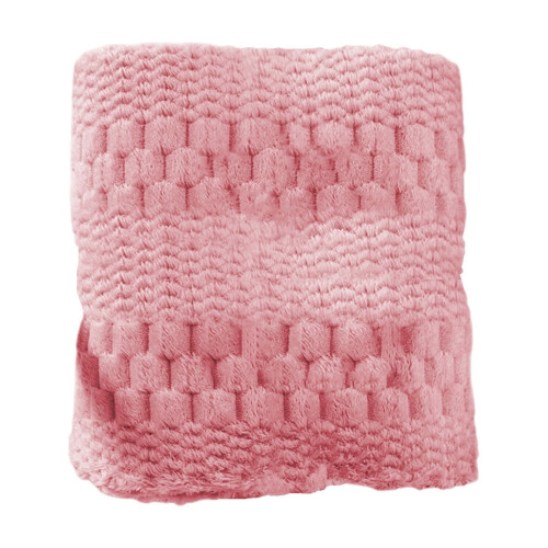 Pink Soft Thick Facecloth Nap Blanket Lightweight 1