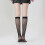 Women's Knee-High Compression Socks Black Mesh Lace-Up Plus 7