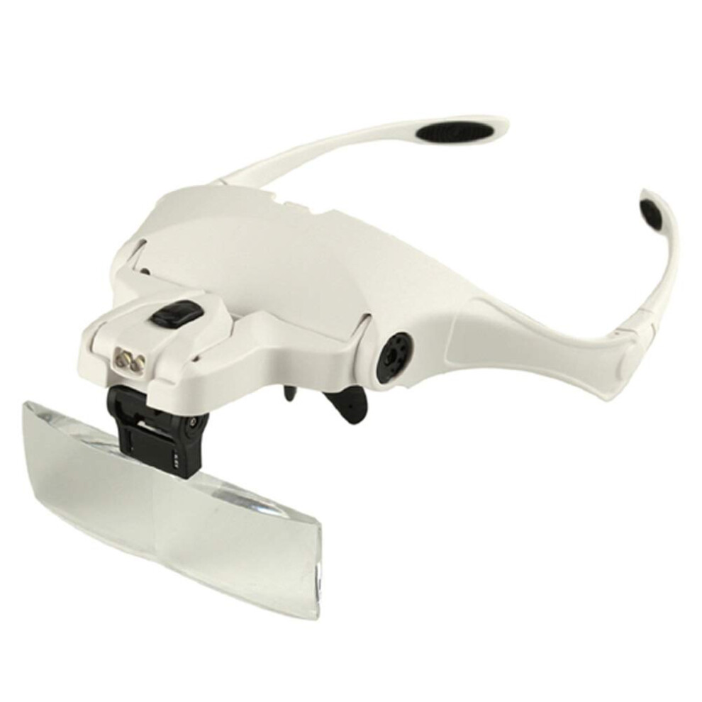 Light Headband Magnifier With Led 5 Interchangeable Lenses, Adjustable Hands Magnifying Glasses For Crafts