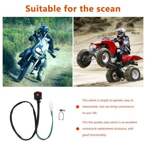2Pcs Motorcycle Starter Kill Stop Switch Horn Button with Mounting Hardware Assorted Color 2
