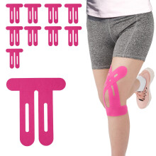 10 Pack Pink Kinesiology Tape for Knee Pain Relief, Precut Elastic Water Resistant Athletic Support