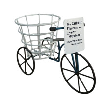 Iron Bicycles Shape Planter Holder Container Perfect For-Blue