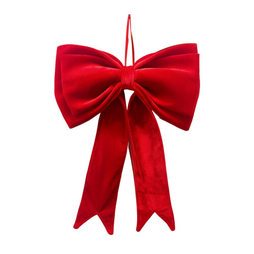 Nœud de Noël en velours rouge 63 cm 1