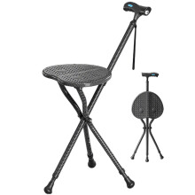 Folding Cane Seat for Seniors, Lightweight Adjustable Walking Stick with Chair for Travel and Support