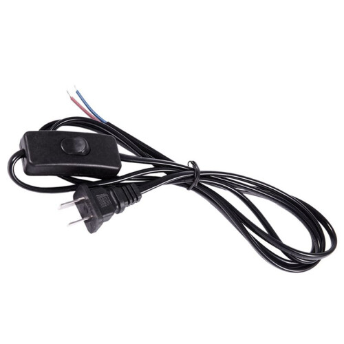 10X US Plug 1.8M Power Cord /Off Button  AC110V 3A AC250V 6A Black 1