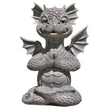Estátua de Dragão Zen Meditando para Decoração de Jardim, Figura de Yoga Namaste Promove Relaxamento e Reflexão em Espaços ao Ar Livre