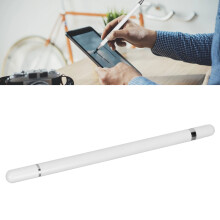 2-in-1 kapazitiver Stylus-Stift mit Ersatzspitzen für Handys & Tablets Weiß