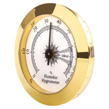 Round Analog Cigar Hygrometer for Humidor and Violin Case, Accurate Humidity Gauge