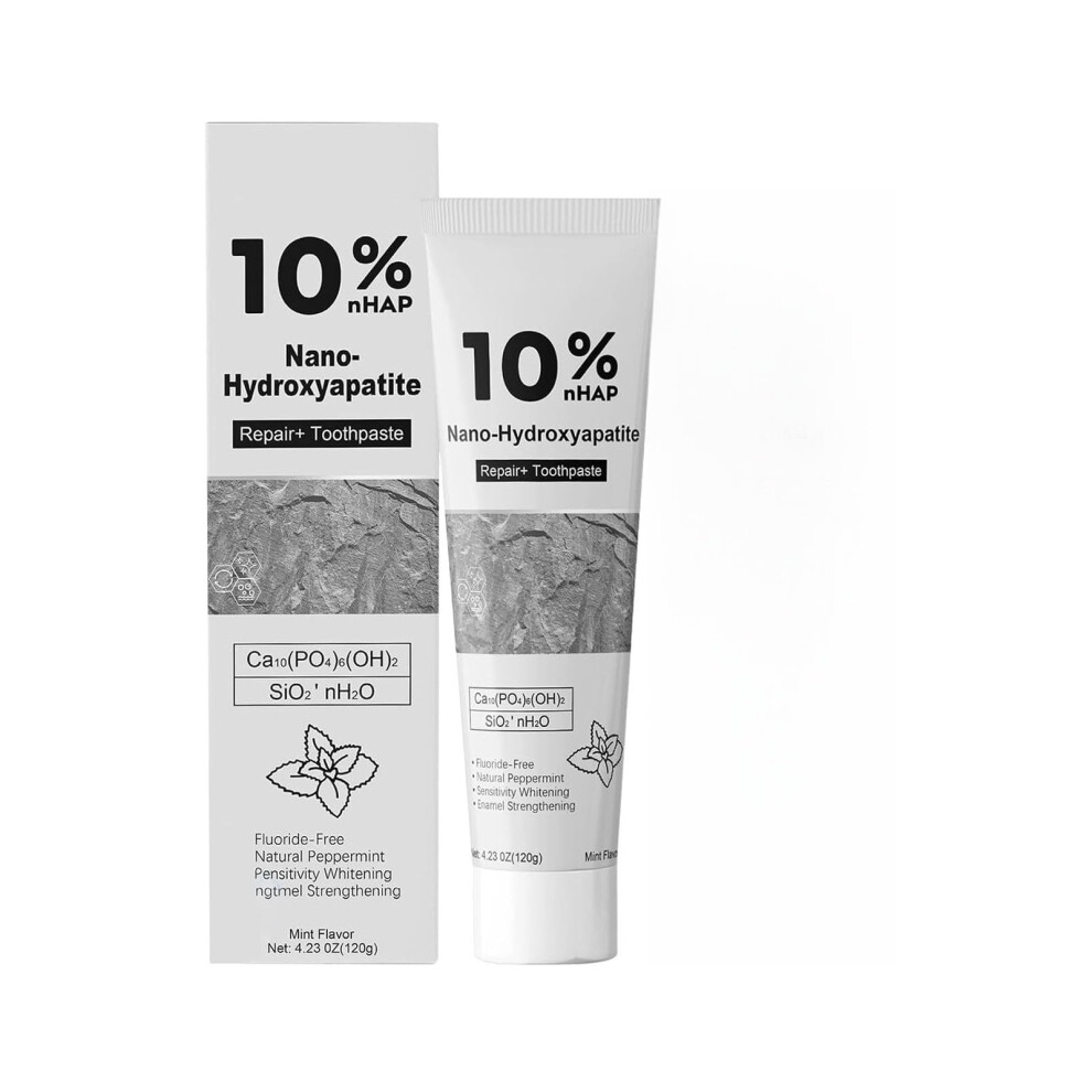 Whitening Toothpaste Fluoride  with Nano Hydroxyapatite for Sensitive Teeth, Mint Flavor, Daily Enamel Care