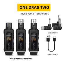 New 48V Capacitor XLR Adapter Wireless Microphone Transmitter Receiver for Dynamic Microphone Guitar Audio Mixer