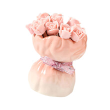 12-teiliges Obstgabel-Set aus 304-Edelstahl mit Rosenmotiv-Rosa