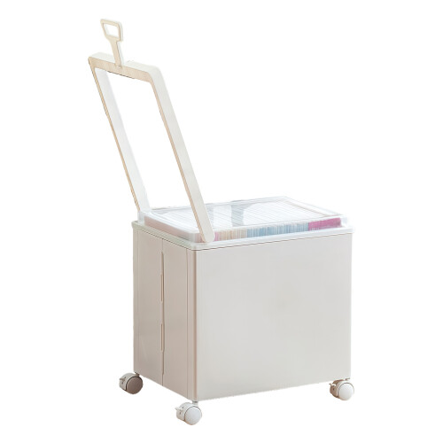 Sturdy Plastic Storage Bin With See Through Top And-White