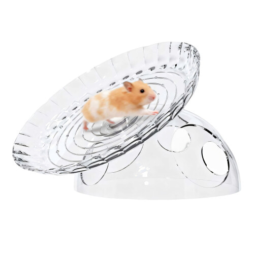 Compacts Hamster Running Saucers With 360 Degree Rotation-Clear