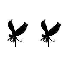 2X Flying Monkey Metal Garden Stake Fly Monkey Black Silhouette Garden Stake Sign Decor for Yard Lawn Patio