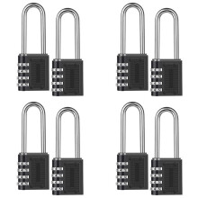 Lucchetto un Combinazione per Esterno da 8 Pezzi Lucchetto con Grillo Lungo 6,5 cm Lucchetto con Combinazione Ripristinabile Impermeabile un 4 Cifre