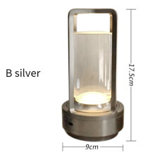 3X 2600MAh Rechargeable Led Table Lamp Modern Touch Adjustment Table Lamp Gun-Gray