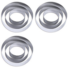 3 Set 4/6/8 Inch Round Cake Mold Stainless Steel Baking Tool Cake Ring Set Biscuit Cutter English Muffin Ring DIY