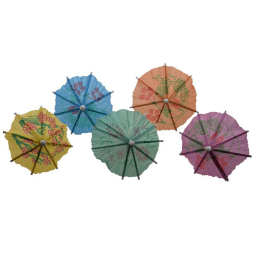 48 Mixed Paper Cocktail Umbrellas Parasols Party Drinks