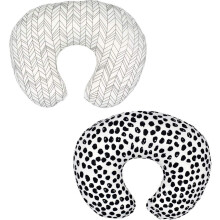 2 Pack Nursing Pillow Covers for Breastfeeding, Soft Comfortable Fabric, Geometric and Speckles Design