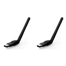 2X Receptor NIC USB Sin Controlador Wifi Inalámbrico Todo en Receptor NIC PC Portátil Wifi Transmisor Externo
