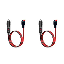 2X Lighter Plug with 45A Connector Extension Cable 14AWG Battery Charger Adapter for Anderson PowerPole Port 1M