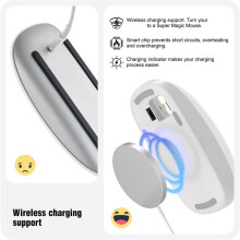 2X Mouse Charger for Magic Mouse 2 USB C Wireless Charging Support Ergonomic Grip&Mouse Base for Magic Mouse 2 White