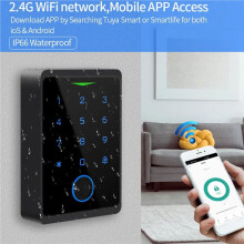 2X Tuya APP Door Lock IP66 Waterproof Keyless Biometric WIFI Access Control Standalone Keypad Fingerprint RFID