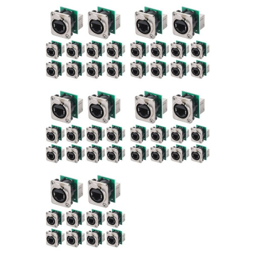 50PCS Ethercon Rj45 Chassis Socket, NE8FDP Ethercon Pass Through Connector, D Series Cat5 RJ45 Panel-Mount Socket