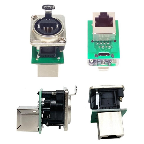 50PCS Ethercon Rj45 Chassis Socket, NE8FDP Ethercon Pass Through Connector, D Series Cat5 RJ45 Panel-Mount Socket 2
