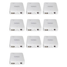 10pcs Portable USB Power Bank Charger Battery External Packing Box Battery Battery Charger Emergency Charger 4X AA,White