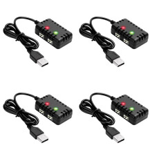 4X 2S 7.4V 2-in-1 Charger with XH-3P Connector Plug for AX24 SCX24 UTB18 SCX24,7.4V 2S Lithium Batteries