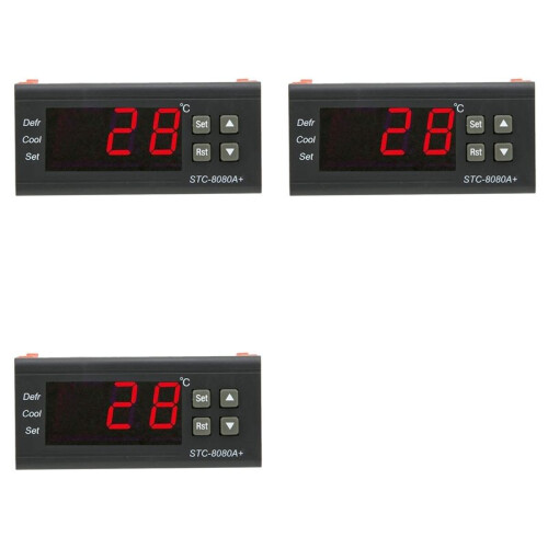 3X Stc-8080A Digital Refrigerator Defrosting Alarming Temperature Controller Plastic Thermostat Controller