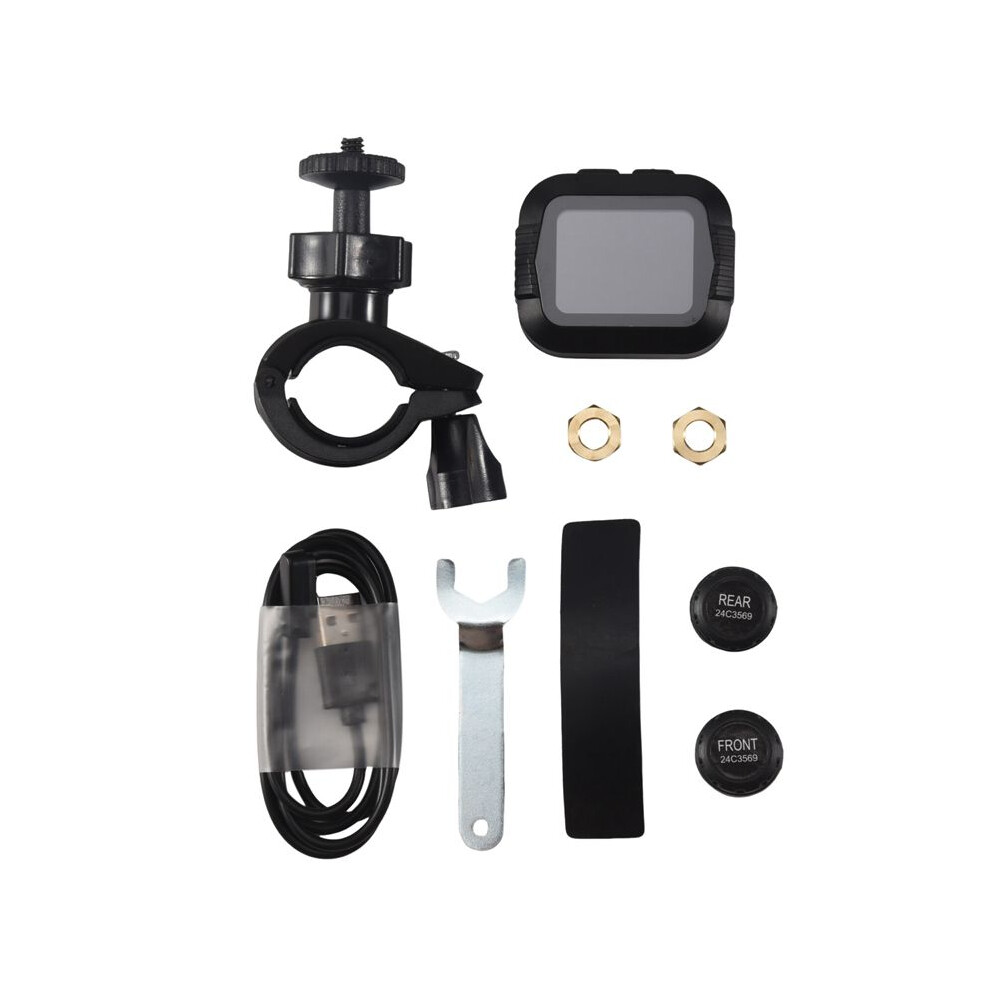 Waterproof Motorcycle Real Tire Pressure Monitoring System External Sensor Wireless Lcd Display Moto Tpms 4711460364880