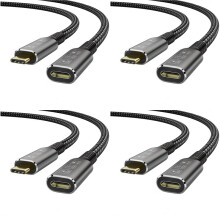 4X USB4 8K Cable 0.8M for 4 Compatible USB 4 Type-C Male to Female Extension Ultra HD 8K@60Hz 100W 40Gbps