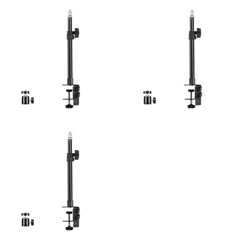 3X C Tripod Clamp Desk Mount Light Stand with 1/4In   Table Fixture Adjustable Camera Tabletop Bracket Stand