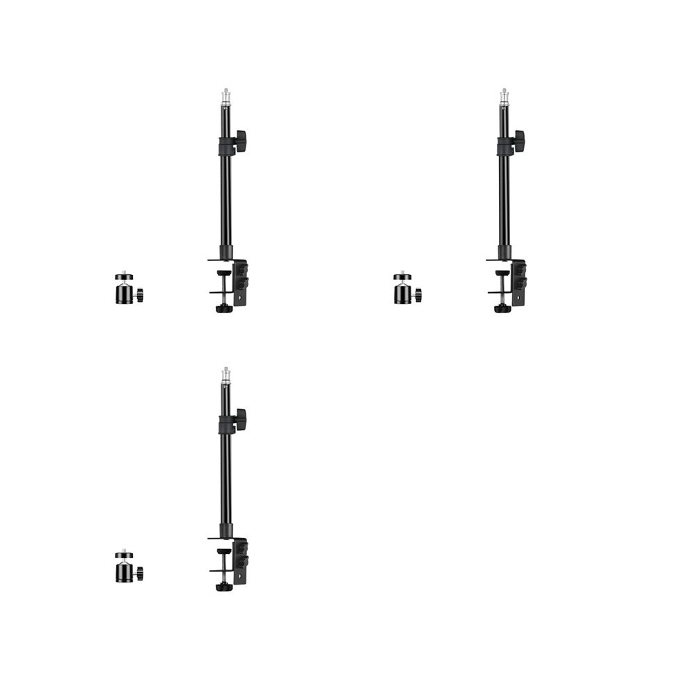 3X C Tripod Clamp Desk Mount Light Stand With 1/4In Table Fixture Adjustable Camera Tabletop Bracket Stand 6032949733781