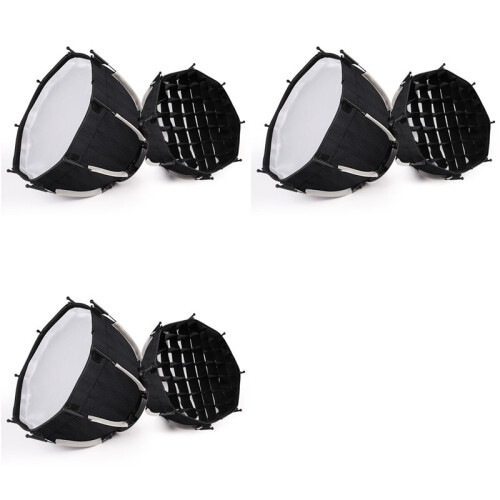 3pcs 30cm Octagonal Softbox  Bowens Mount Quick Release Honeycomb Grid Softbox for ZU60 or M60 COB Fill Light Studio