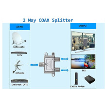 6X Digital 2 Way Coaxial Cable Splitter 5-2400MHz, RG6 Compatible, Work with Analog/Digital TV Connections and Internet