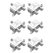 6X Digital 2 Way Coaxial Cable Splitter 5-2400MHz, RG6 Compatible, Work with Analog/Digital TV Connections and Internet
