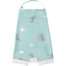Lightweight Cotton Nursing Cover for Breastfeeding, Full Coverage Apron with Adjustable Strap, Green