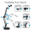 4X Support de Webcam pour Support de Bras de Ciseaux de Flèche de Suspension de Bureau avec Base Ronde Améliorée, pour Webcam 3