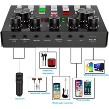 2X Mixer Audio V8S con Cambio Voce, Mixer Podcast, Scheda Audio per Giochi Telefonici Karaoke Studio Podcast In Streaming Live