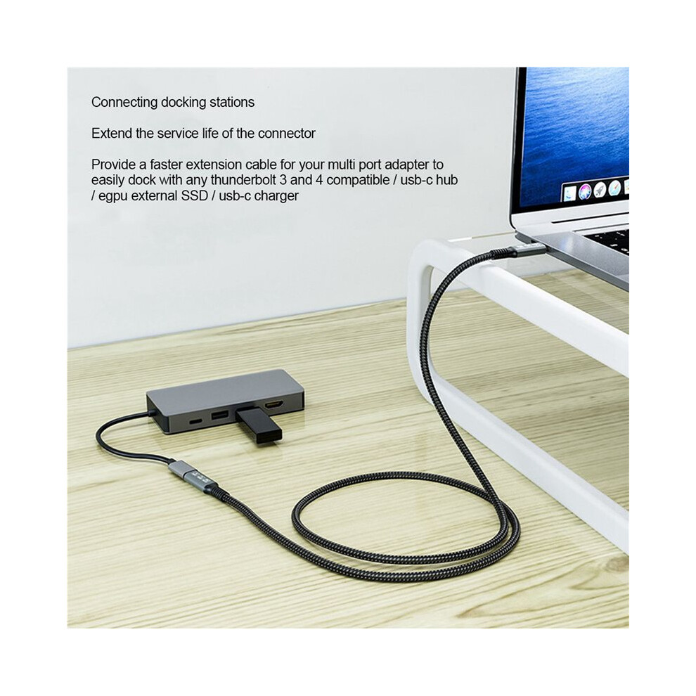 4X Usb4 8K Cable 0.8M For 4 Compatible Usb 4 Type-C Male To Female Extension Ultra Hd 8K@60Hz 100W 40Gbps 6032664106914