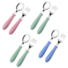 8Piece Kids Silverware Set  Stainless Steel Toddler Utensils with Ergonomic Grip and Safe Rounded Edges