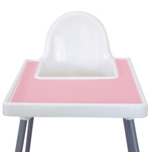 Baby Chair Placemat for Antilop – Non Slip Silicone Tray Cover with Raised Edge, Dishwasher Safe (Ballerina Pink)