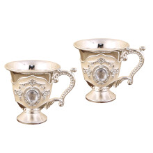 2Pcs Elegant Old Worlds Zincs Alloys Chalices-silvery white
