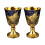 2Pcs Modern High Foot Drinkware Items With A-golden blue 1