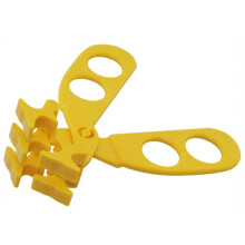Food Scissors with Crushing Blade Mechanism, Childfriendly Easy Clean Cutter with Travel Case, Yellow