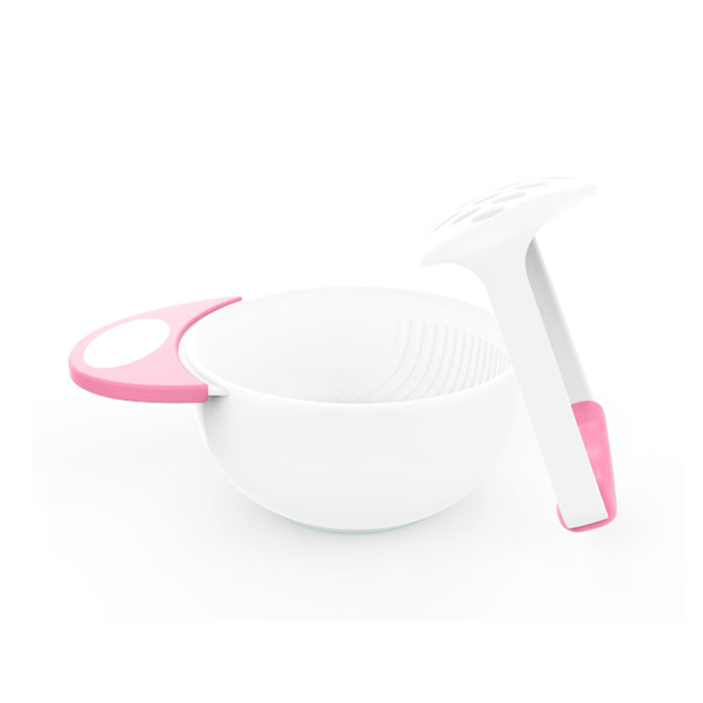 Baby Food Maker Mash Bowl Set, Allinone Food Prep With Masher, Nonslip Base, Pink