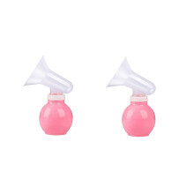 Manual Breast Pump 100ml BPA Food Grade Silicone Easy Operation Compact Design for Travel (2 Pink)